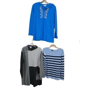 Women's Medium 8 10 Tops Shirts Blouses Sweaters Wholesale Bulk Lot of 3 M